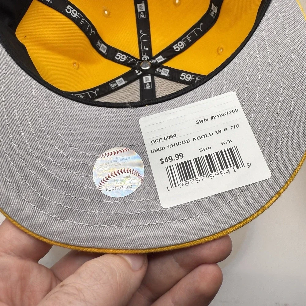 New Era 59Fifty Chicago Cubs Yellow/Gold‎ Spring Collection Hat Size 6 7/8